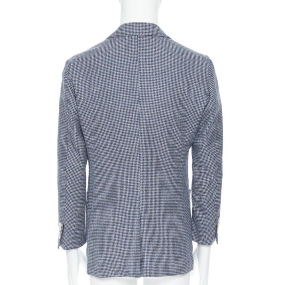 Tomorrowland blue white wool blend double button blazer jacket - Picture 5 of 9